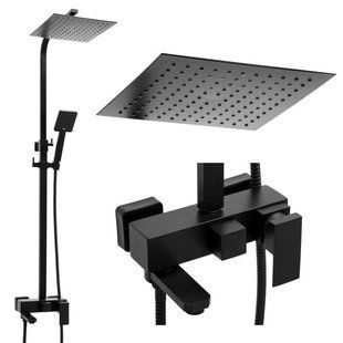 Душевая система Yoka Cube 25 Black с изливом BP.CUBE-25-BLK, Черный матовый