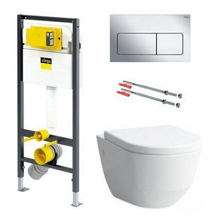 Комплект инсталляция Viega Prevista Dry 771973 + унитаз Laufen Pro Rimless H8619570000001 с сидением Soft Close, Белый
