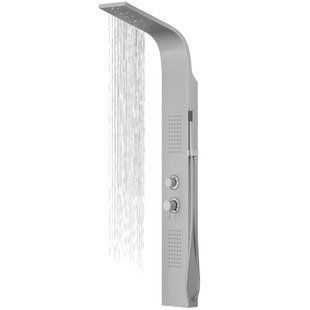 Душевая панель Corsan Alto silver LED с термостатом A017TSLLED, Каппучино