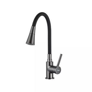 Смеситель для кухни с гибким изливом Frap F4044-9, Графитовый хром