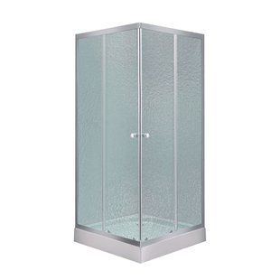 Душевая кабина Lidz Wawel SC80x80.SAT.LOW.FR квадратная, стекло Frost 4 мм + Lidz Душевой поддон Kapielka ST80x80x14, Хром матовый, Универсальная, матовый