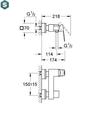 Смеситель для душа Grohe Eurocube 23145000