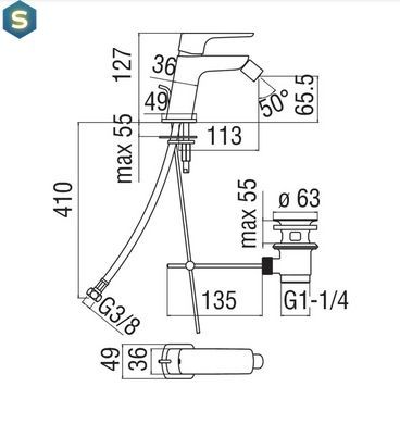 Змішувач для біде Nobili Acquaviva VV103119/1CR, Хром