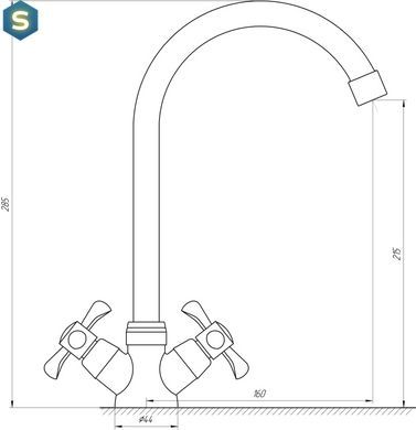 Змішувач для кухні Domino DK-H1-2N-Green, Хром