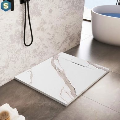 Душовий піддон Rea Bazalt 90x90 carrara white REA-K7002, Мармур