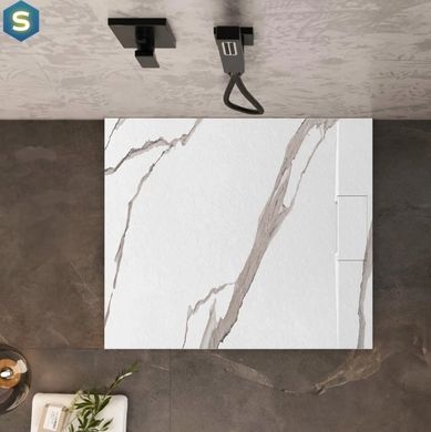 Душовий піддон Rea Bazalt 90x90 carrara white REA-K7002, Мармур