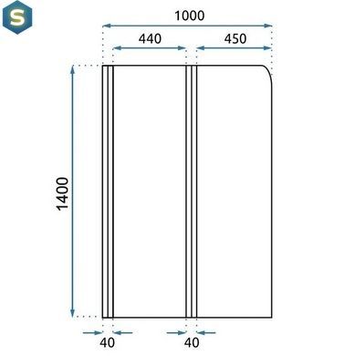 Шторка для ванни Rea Agat-2 100 brushed gold складана REA-K9777, Універсальна, прозорий, золотий