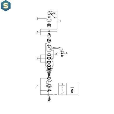 Змішувач для кухні Grohe Euroeco 32750000, Хром