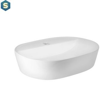 Умивальник Qtap Scorpio накладний овальний 505x385x120 мм White + донний клапан PU02, Білий
