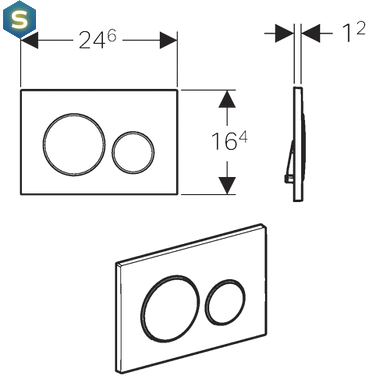 Клавиша смыва Geberit Sigma20 белый матовый 115.882.11.1, Белый матовый