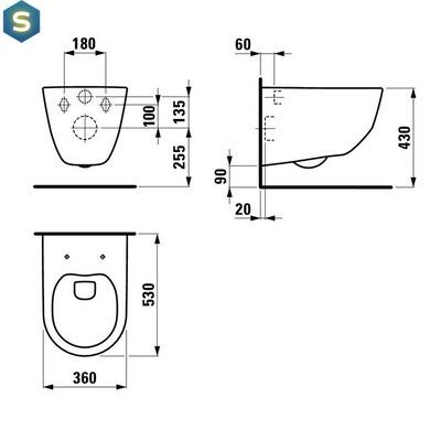 Комплект инсталляция Viega Prevista Dry 771973 + унитаз Laufen Pro Rimless H8619570000001 с сидением Soft Close, Белый