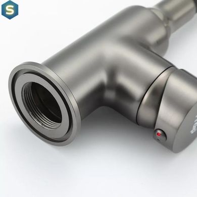 Смеситель для кухни с гибким изливом Frap F4044-9, Графитовый хром
