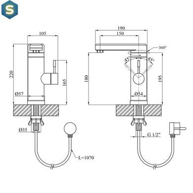 Проточный водонагреватель Kroner KRP Volt-ESG089 с дисплеем CV022966
