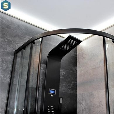 Душевая кабина Dusel EF-182B Black Matt 100x100, Черный матовый, прозрачный, черный матовый, 100x100