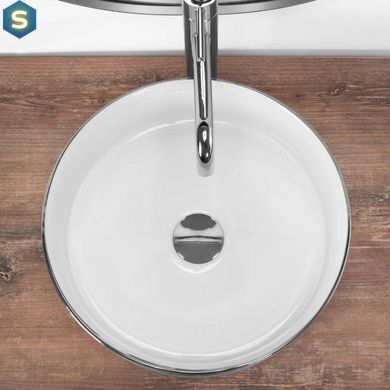 Умывальник Rea Sami brushed silver white накладной REA-U3304, Хром
