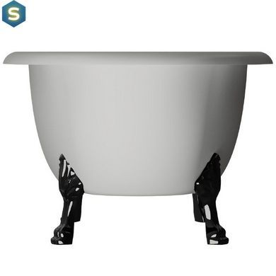Ванна отдельностоящая матовая Amidicon Olimpia 180x90 белая из литого камня черные ножки OLIMPIA_180_nizhk-bl_MAT, Белый
