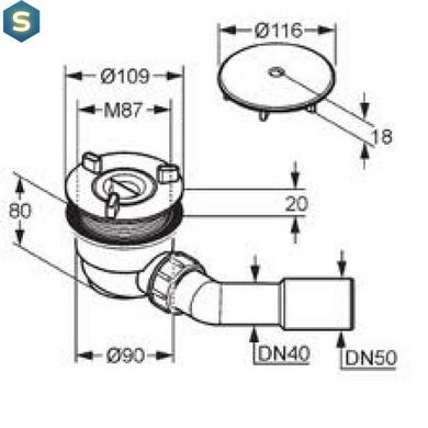 Сифон для душового піддону Kludi 2109805-00