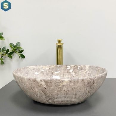 Умывальник (раковина) VBI PARMA GREY STONE накладной, Каппучино