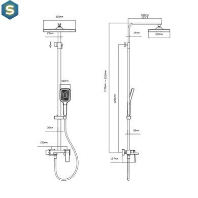 Душова система Qtap Gemini 51103KNC, Хром