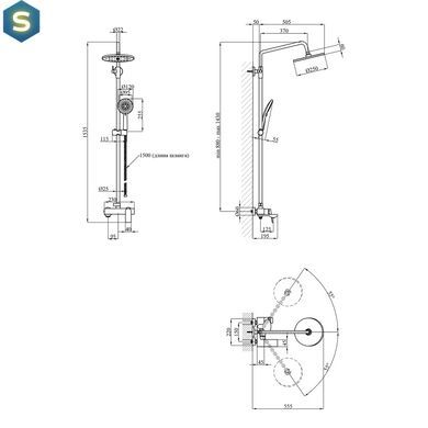 Душова система Kroner KRP Graz - SCH063, Черный матовый