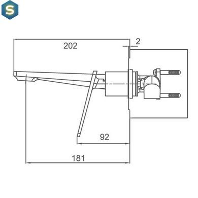 Змішувач для умивальника Frap F1057-22, чорний/хром, Черный матовый