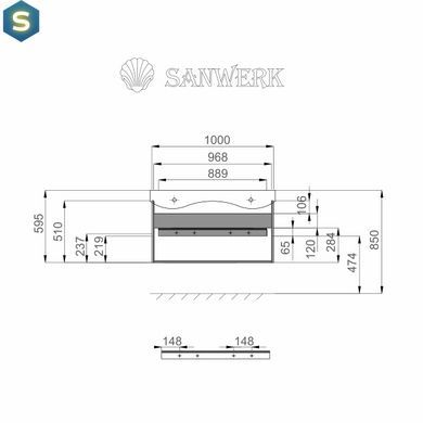 Тумба с умывальником Sanwerk "Сиерра Air" 80 белая с умывальником "Принц" MV0000459, Белый