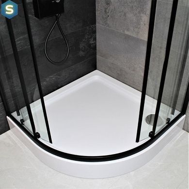 Душевая кабина Dusel EF-182B Black Matt 100x100, Черный матовый, прозрачный, черный матовый, 100x100