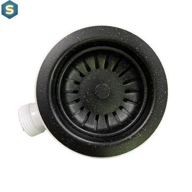 Сифон подвійний для кухонної мийки Adamant FSA-02 чорний 00003, Чорний/золото