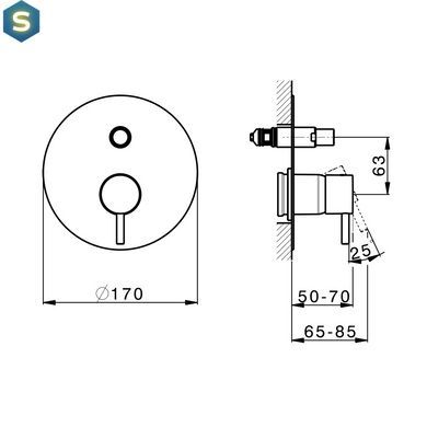 Смеситель скрытого монтажа Devit Art 1502X140B черный матовый, Черный матовый