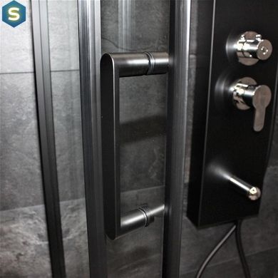 Душевая кабина Dusel EF-182B Black Matt 100x100, Черный матовый, прозрачный, черный матовый, 100x100