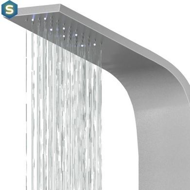 Душова панель Corsan Alto silver LED з термостатом A017TSLLED, Каппучино