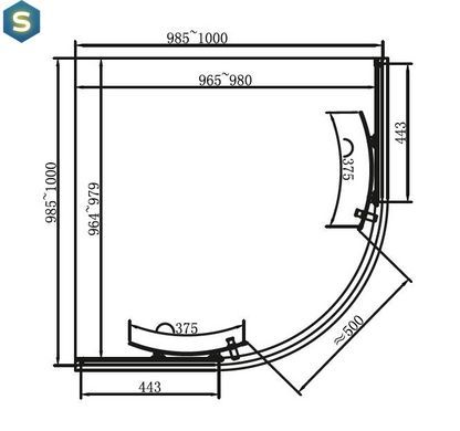 Душевая кабина Dusel EF-182B Black Matt 100x100, Черный матовый, прозрачный, черный матовый, 100x100