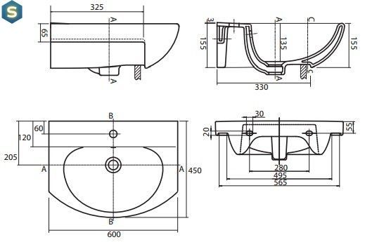 Раковина мебельна Kolo Runa 60x45 L81960000