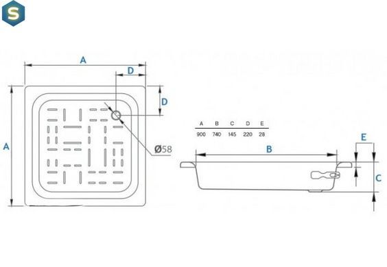 Душевой поддон Koller Pool Aquart 90x90 CF901200E, Белый