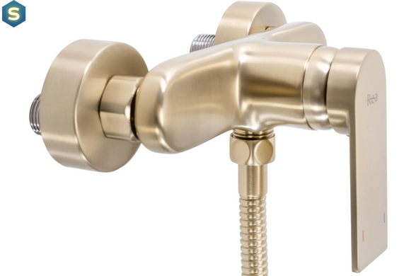 Смеситель для душа Rea Verso настенный brushed gold REA-B6566, Золотой