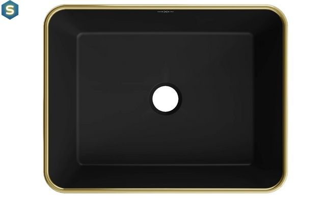 Умивальник Mexen Catia black matt diamond gold накладний MEX-21314879, Золотий