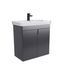 Тумба Мойдодир Simple Graphite 70-U з умивальником River 70 графітова універсальна, Графит
