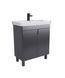 Тумба Мойдодир Simple Graphite 70-U з умивальником River 70 графітова універсальна, Графит