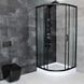 Душевая кабина Dusel EF-182B Black Matt 100x100, Черный матовый, прозрачный, черный матовый, 100x100