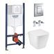 Комплект 4 в 1: Инсталляция GROHE Rapid SL 3 в 1 3884966Q + Унитаз безободочный Kroner Eifel WHI523629 RIMLESS с сиденьем Slim Duroplast / Soft-close / Quick relase KE523629WHIR (38849
