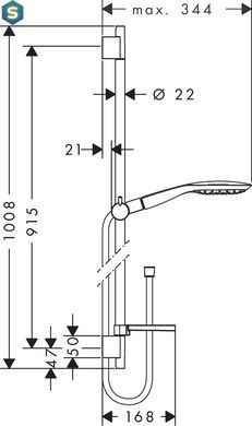 Душевой гарнитур Hansgrohe Raindance Select E 150 3Jet 90 см White/хром 27857400