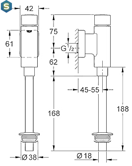 Смывное устройство Grohe Rondo 37346000