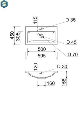 Умывальник Adamant Cers 60 white 100002354, Белый