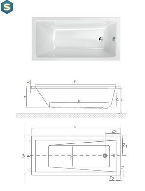 Ванна акрилова Radaway Mirella 160х80 + ніжки WA1-48-160x080