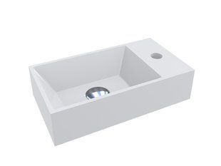 Умивальник Miraggio Copper глянсовий з литого мармуру 407x223x100 00114101, Білий