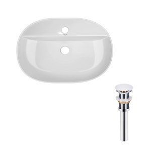 Умывальник Qtap Scorpio накладной овальный 610x400x120 мм White + донный клапан PU02, Белый