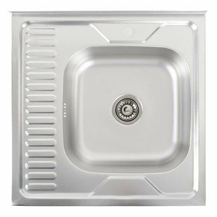 Кухонная мойка из нержавеющей стали Platinum декор 6060 R (0,7/160 мм), Decor