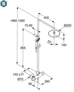 Душова система Kludi Logo Dual Shower System з термостатом 6809205-00