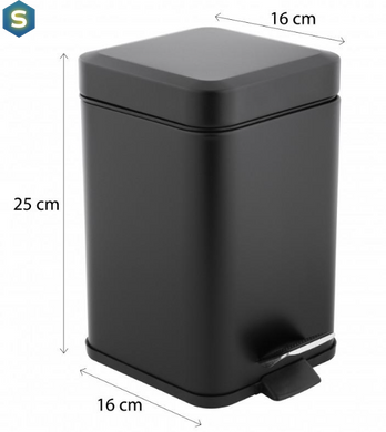 Кошик для сміття Yoka Muti black 3л. для ванної кімнати, туалету CH.MUTI-BLK, Черный матовый