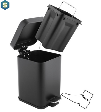 Кошик для сміття Yoka Muti black 3л. для ванної кімнати, туалету CH.MUTI-BLK, Черный матовый